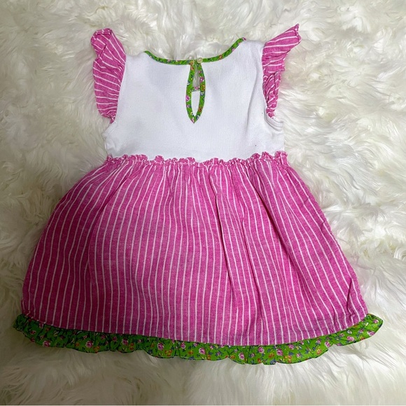 Ralph Lauren Pink and White Dress with Green Trim - Picture 2 of 7